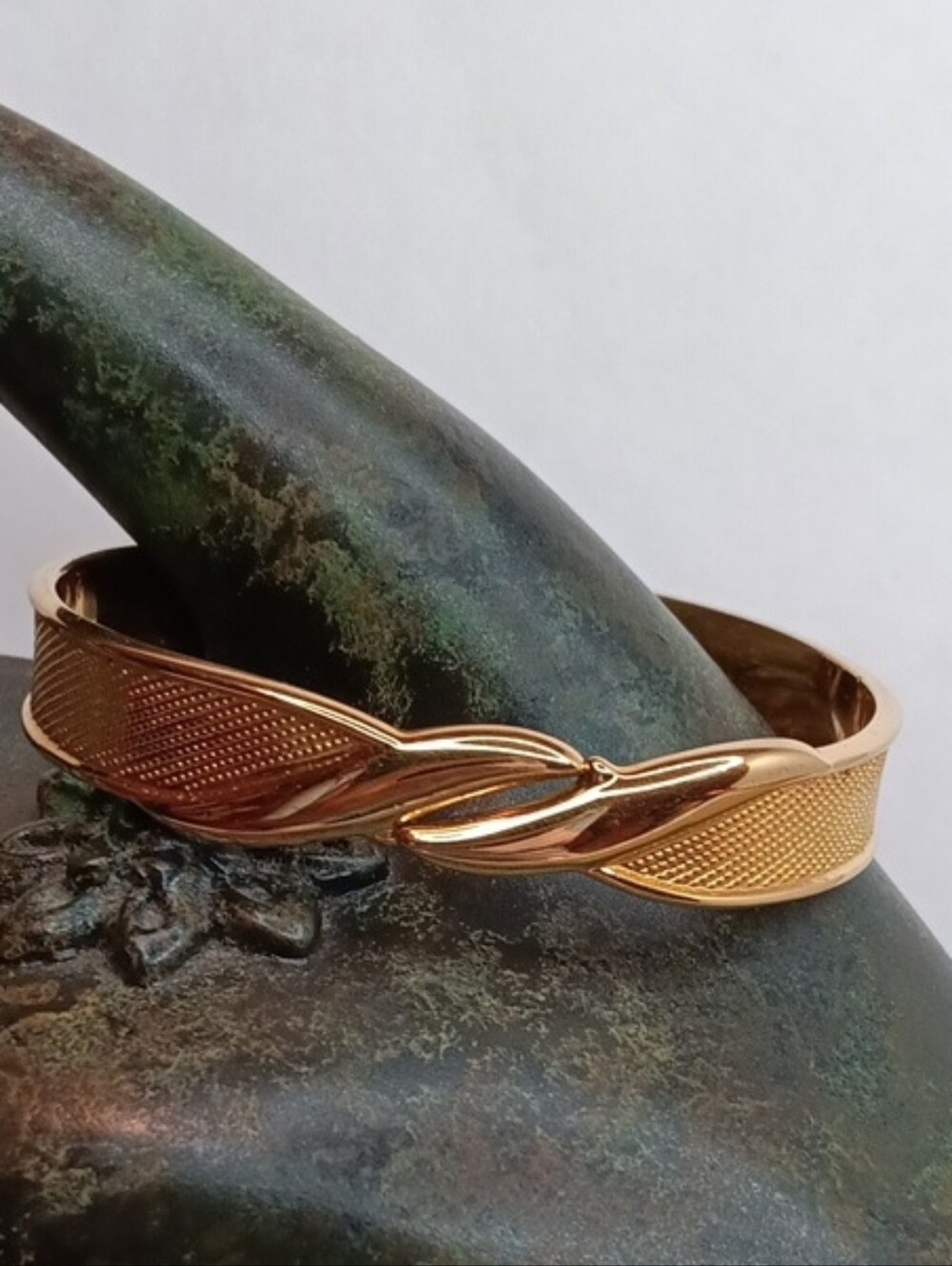 Monet Gold-Tone Twisted Accent Bangle Bracelet
